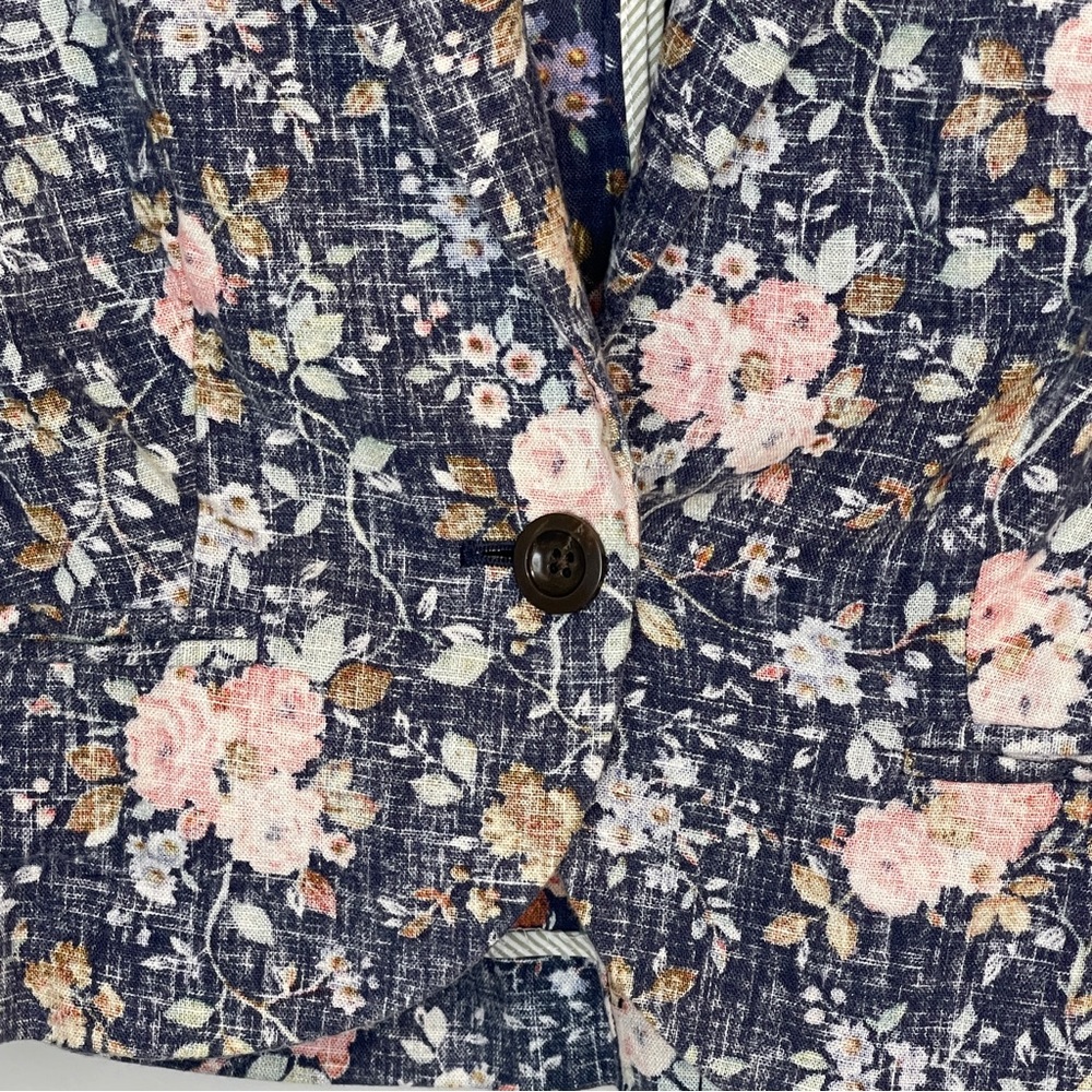 Daughters of the Liberation Anthropologie Floral Crop Linen Women's Blazer - Picture 3 of 8